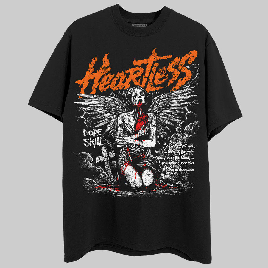 Orange Black White DopeSkill T-Shirt Heartless Graphic