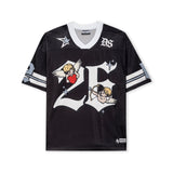 DopeSkill Oversized Jersey Streetwear Graphic Tee Cool V-Neck Black T-Shirt Angel 26 Graphic
