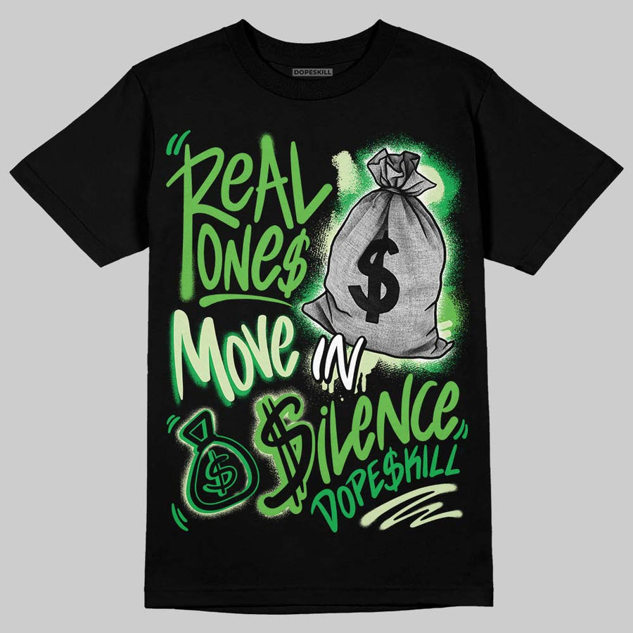 Jumpman Jack “Green Spark” DopeSkill T-Shirt Real Ones Move In Silence Graphic