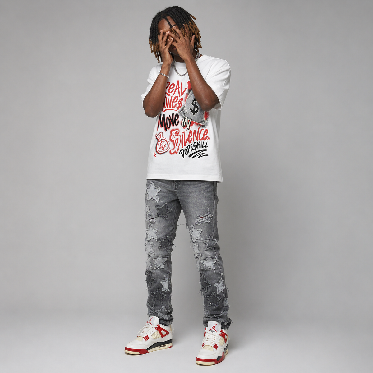 Nigel Sylvester x 4s “Brick After Brick” DopeSkill T-Shirt Real Ones Move In Silence Graphic