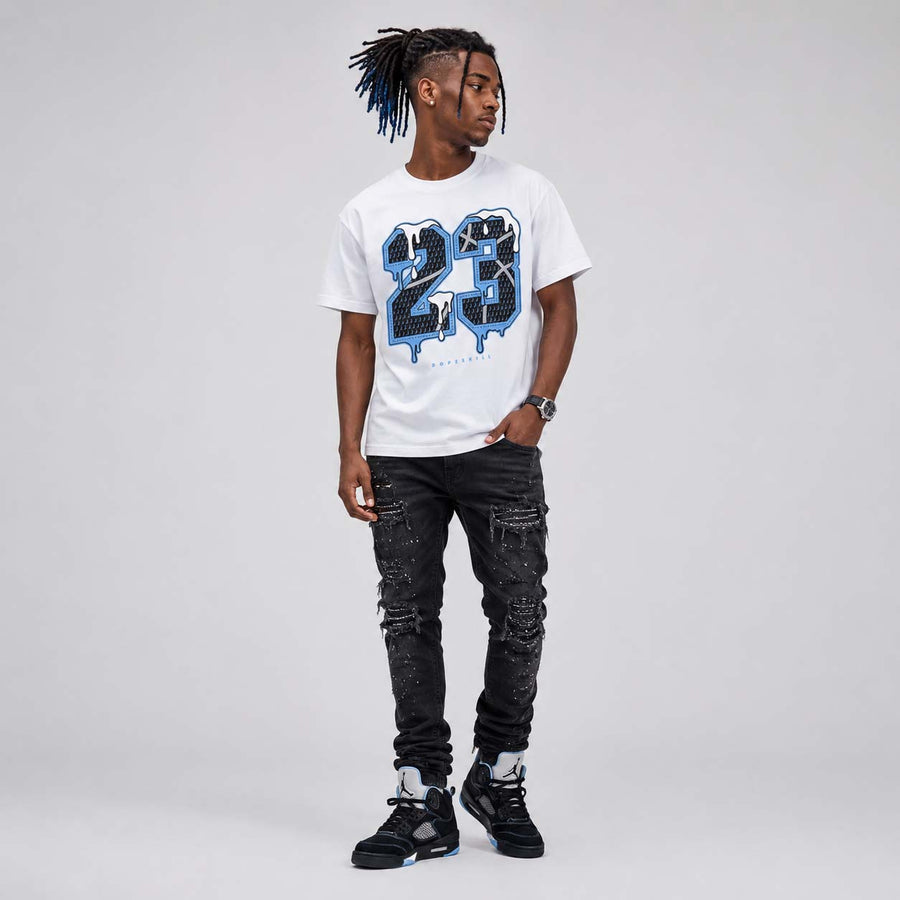 Black University Blue 5s DopeSkill T-Shirt No.23 Graphic
