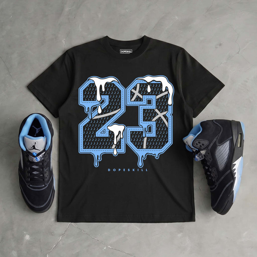 Black University Blue 5s DopeSkill T-Shirt No.23 Graphic