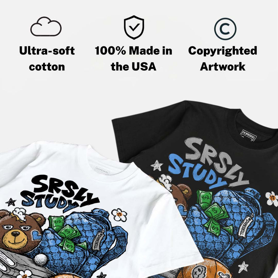 Black University Blue 5s DopeSkill T-Shirt SRSLY Study Graphic