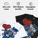 “True Blue” 3s DopeSkill T-Shirt Love Sick Graphic