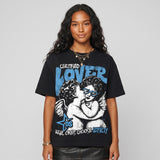 University Blue 14s DopeSkill Oversize Print T-Shirt Real Ones Choose Loyalty Graphic
