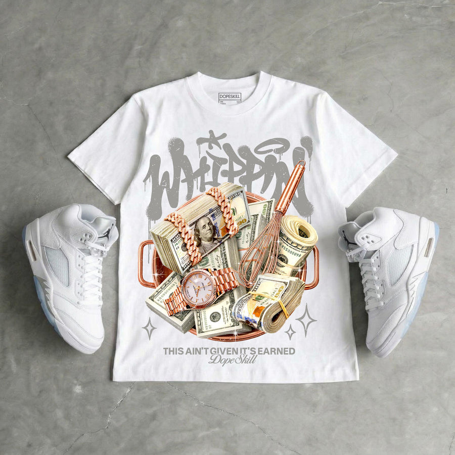 White Metallic 5s DopeSkill T-Shirt Whippin Graphic