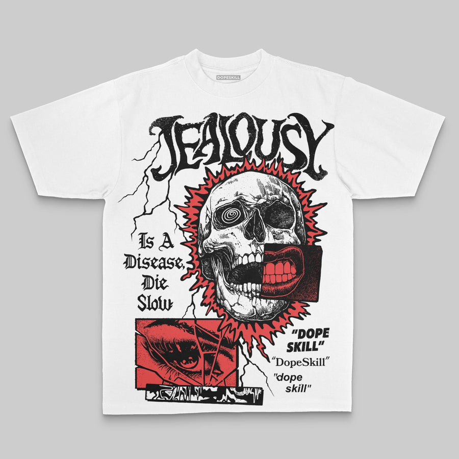Red Oversize Print Jealousy DopeSkill Graphic T-shirt
