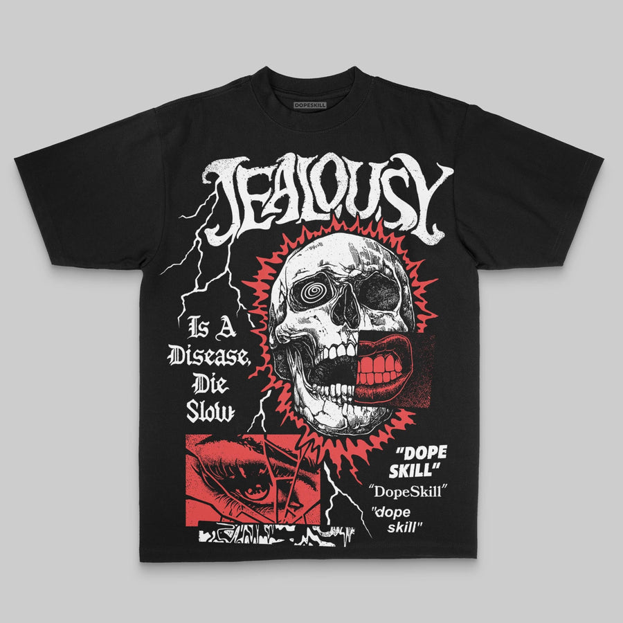 Red Oversize Print Jealousy DopeSkill Graphic T-shirt