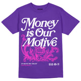 PURPLE Collection DopeSkill Purple T-shirt Money Is Our Motive Typo Graphic