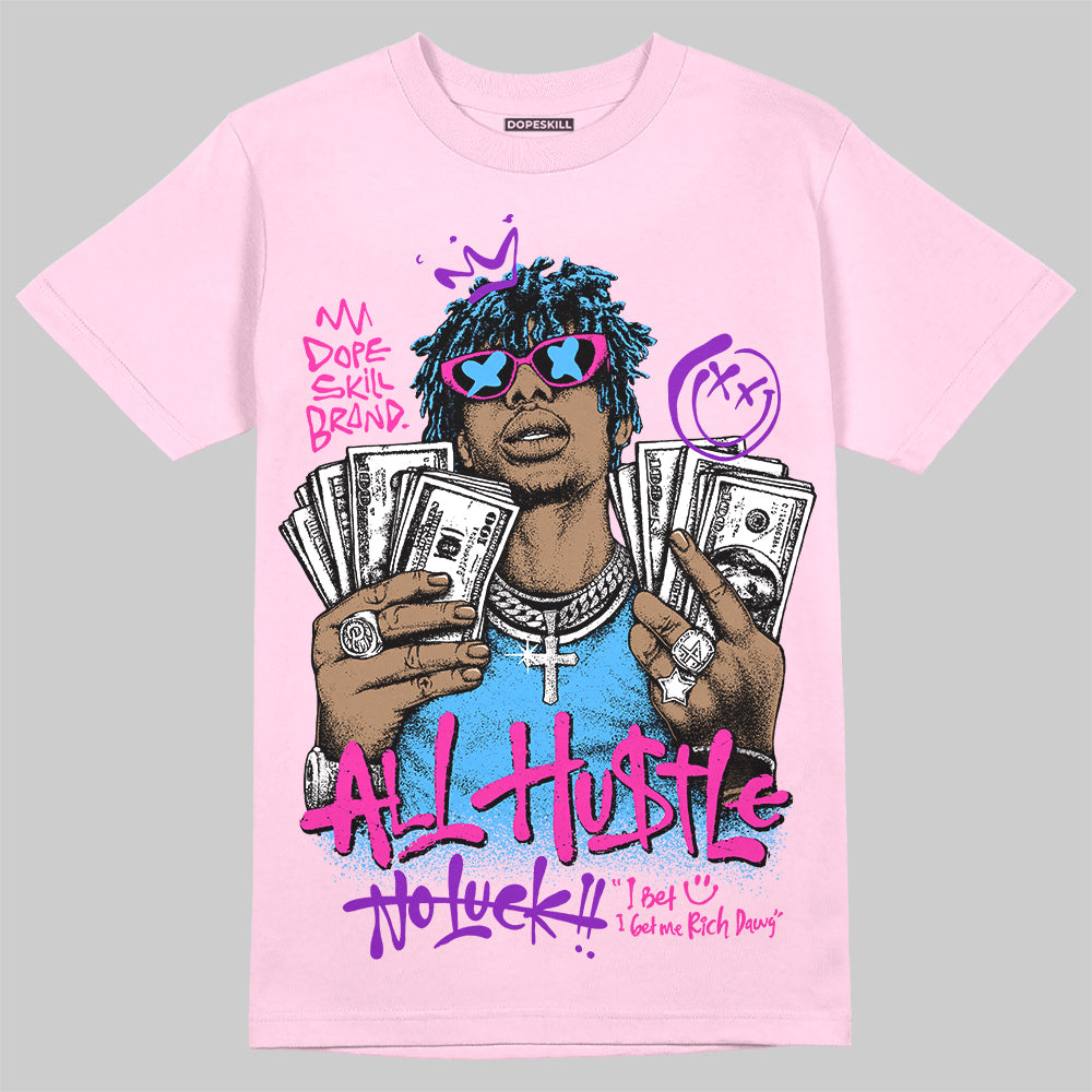 Pink 'All Hustle No Luck' DopeSkill Graphic T-Shirt