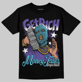 Aqua 8s DopeSkill T-Shirt Get Rich Graphic