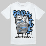 Black University Blue 5s DopeSkill T-Shirt Paid In Full Graphic