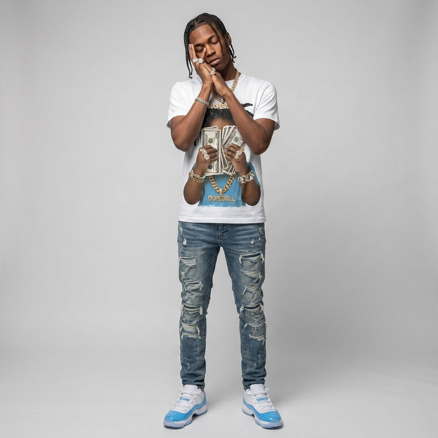 UNC 11s DopeSkill T-Shirt Rich Youth Graphic