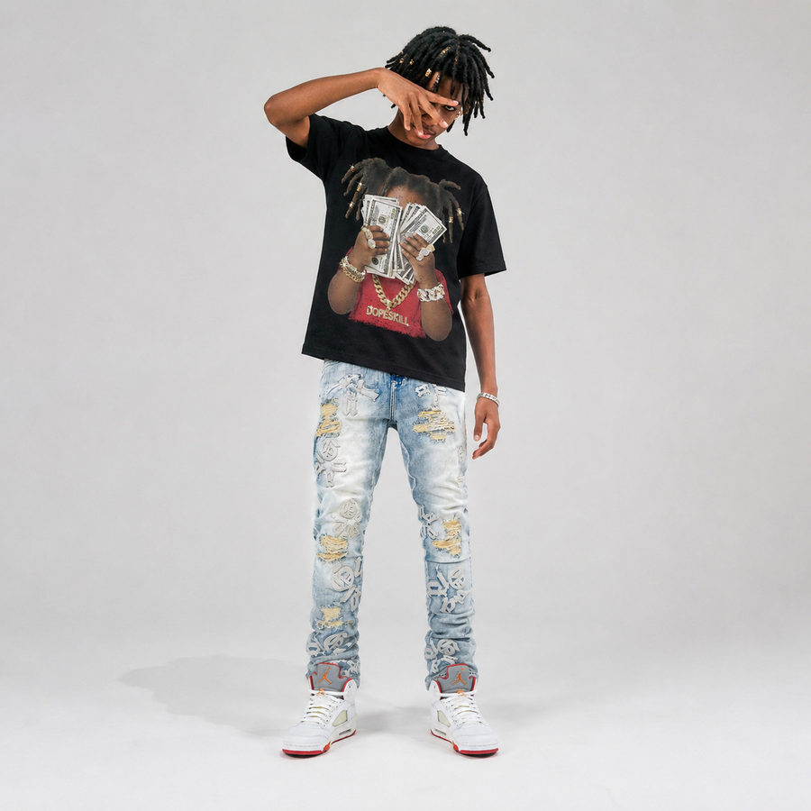 Sunset 5s DopeSkill T-Shirt Rich Youth Graphic