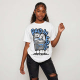 Black University Blue 5s DopeSkill T-Shirt Paid In Full Graphic