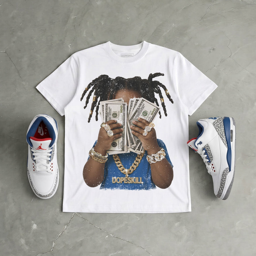 “True Blue” 3s DopeSkill T-Shirt Rich Youth Graphic