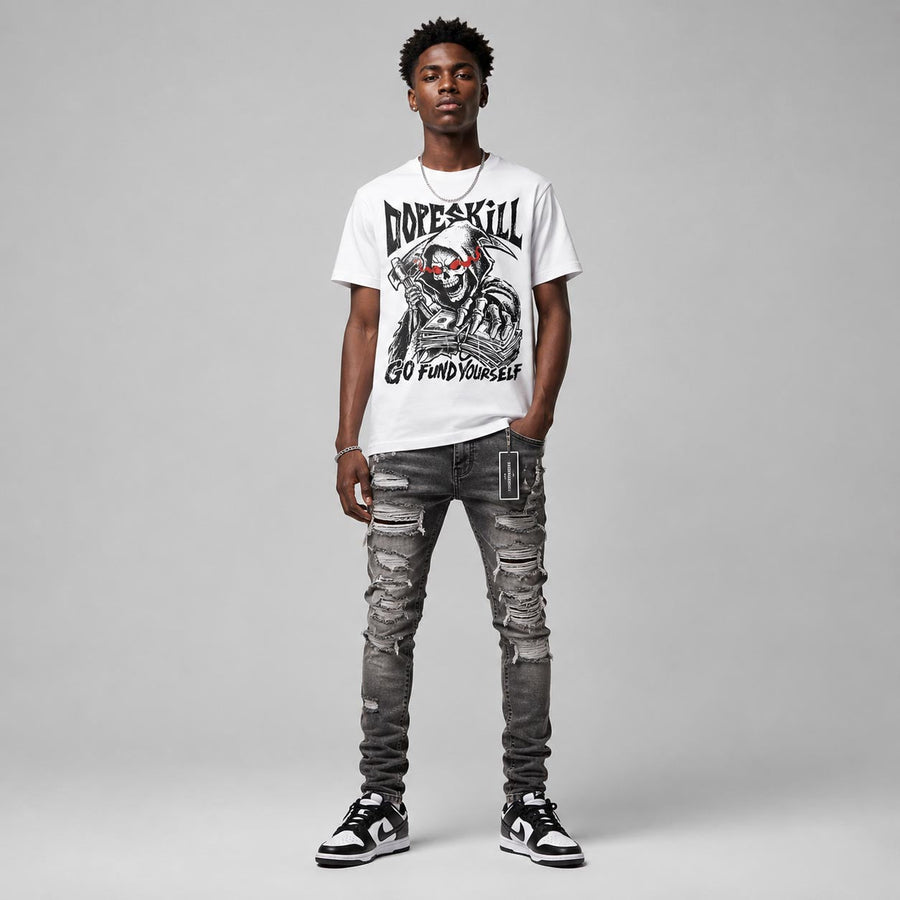 Dunk Panda White Black DopeSkill T-Shirt Go Fund Yourself Graphic