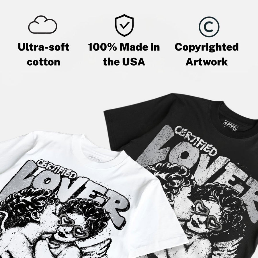White Metallic 5s DopeSkill Oversize Print T-Shirt Real Ones Choose Loyalty Graphic