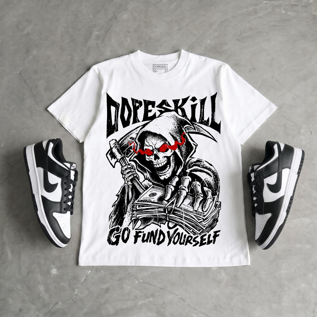 Dunk Panda White Black DopeSkill T-Shirt Go Fund Yourself Graphic