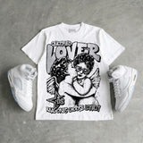White Metallic 5s DopeSkill Oversize Print T-Shirt Real Ones Choose Loyalty Graphic
