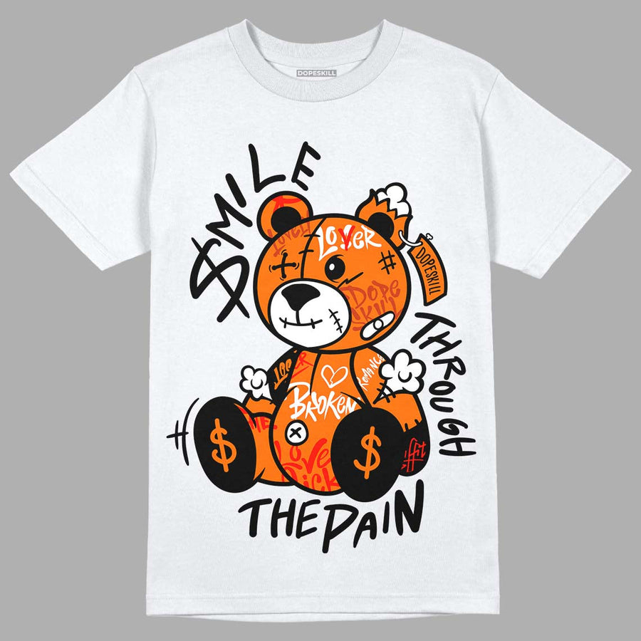 Orange Black White DopeSkill T-Shirt Smile Through The Pain Graphic