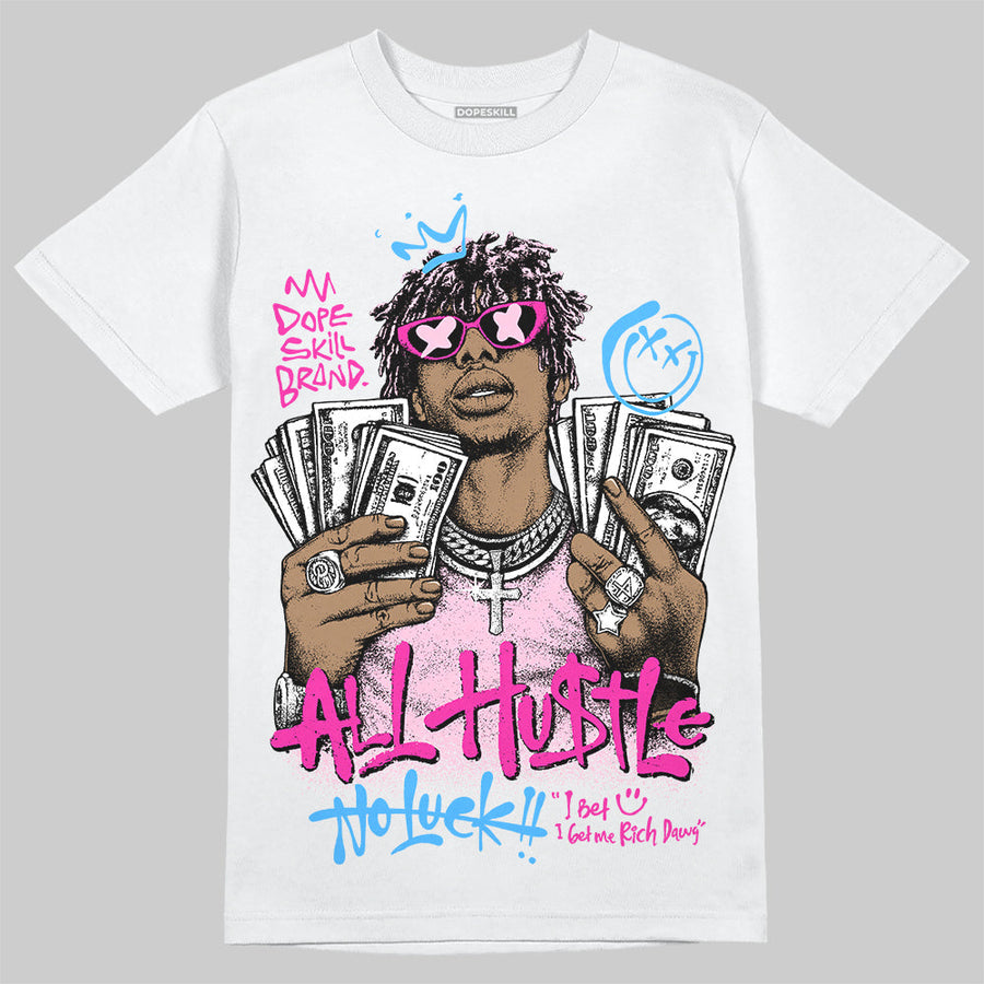 Pink 'All Hustle No Luck' DopeSkill Graphic T-Shirt