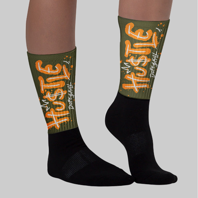 Olive 5s DopeSkill Sublimated Socks Hustle Graphic
