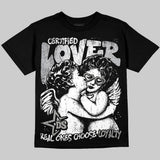 White Metallic 5s DopeSkill Oversize Print T-Shirt Real Ones Choose Loyalty Graphic