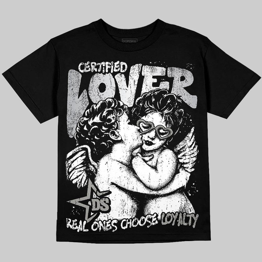 White Metallic 5s DopeSkill Oversize Print T-Shirt Real Ones Choose Loyalty Graphic