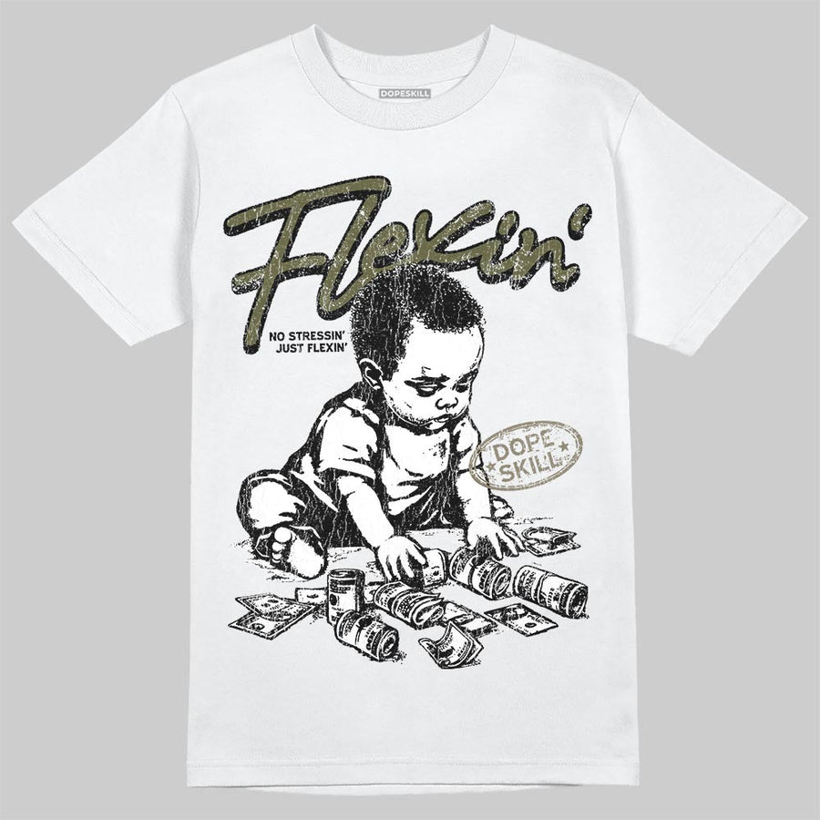 Medium Olive 3s DopeSkill T-Shirt Flexin' Graphic