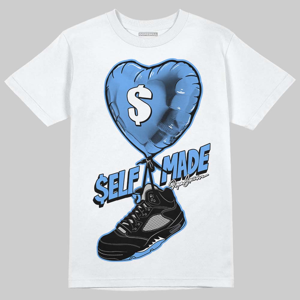 Black University Blue 5s DopeSkill T-Shirt Self Made Graphic