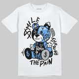 Black University Blue 5s DopeSkill T-Shirt Smile Through The Pain Graphic