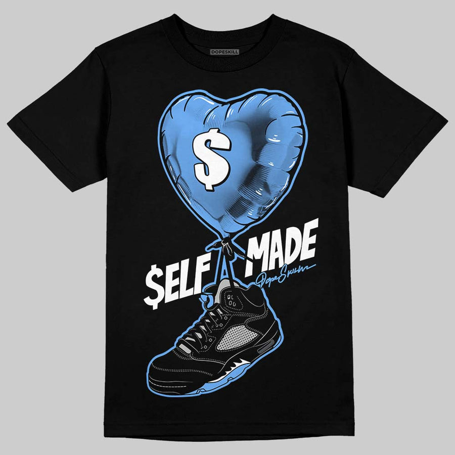 Black University Blue 5s DopeSkill T-Shirt Self Made Graphic