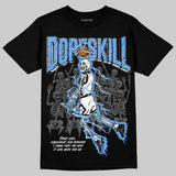 Black University Blue 5s DopeSkill T-Shirt Thunder Dunk Graphic