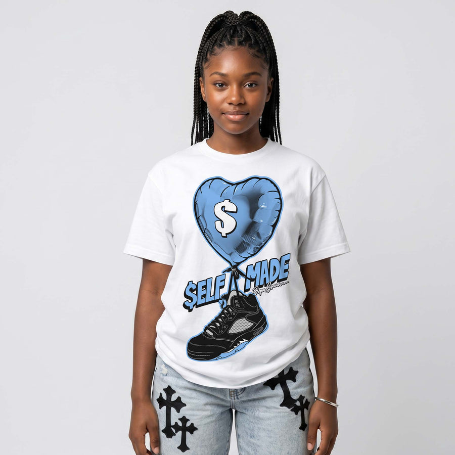 Black University Blue 5s DopeSkill T-Shirt Self Made Graphic