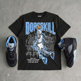 Black University Blue 5s DopeSkill T-Shirt Thunder Dunk Graphic