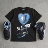 Black University Blue 5s DopeSkill T-Shirt Self Made Graphic