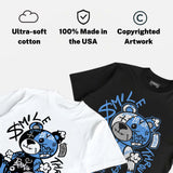 Black University Blue 5s DopeSkill T-Shirt Smile Through The Pain Graphic