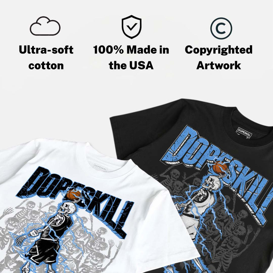 Black University Blue 5s DopeSkill T-Shirt Thunder Dunk Graphic
