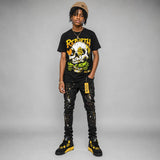 Black Tour Yellow AJ 4 Thunder DopeSkill T-Shirt Rebirth Graphic