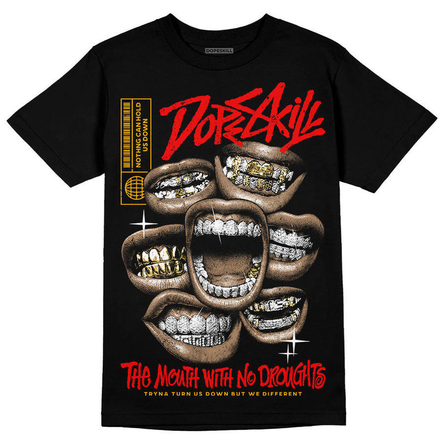 Red Collection DopeSkill T-Shirt The Mouth With No Droughts Graphic