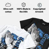 Black University Blue 5s DopeSkill T-Shirt Trust God Graphic
