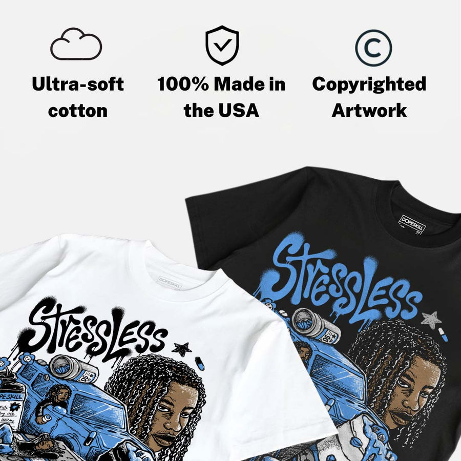 Black University Blue 5s DopeSkill T-Shirt Stressless Graphic