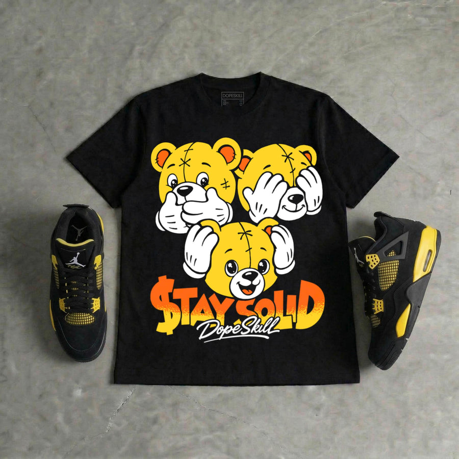 Black Tour Yellow AJ 4 Thunder DopeSkill T-Shirt Stay Solid Graphic
