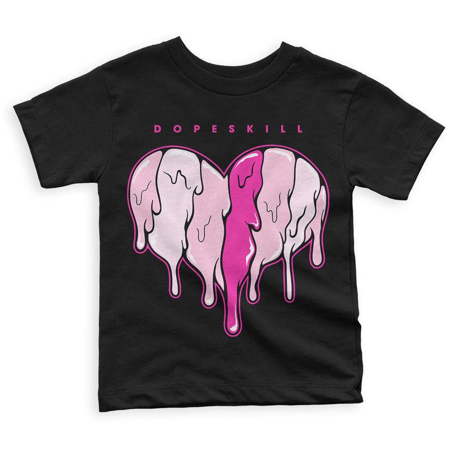 Triple Pink Dunk Low DopeSkill Toddler Kids T-shirt Slime Drip Heart Graphic