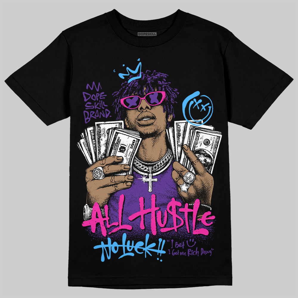 PURPLE 'All Hustle No Luck' DopeSkill Graphic T-Shirt