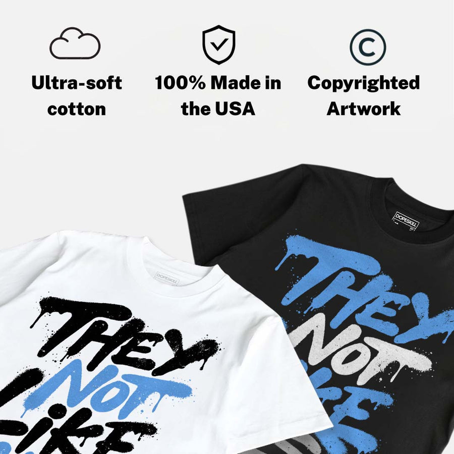 Black University Blue 5s DopeSkill T-Shirt They Not Like Us Graphic