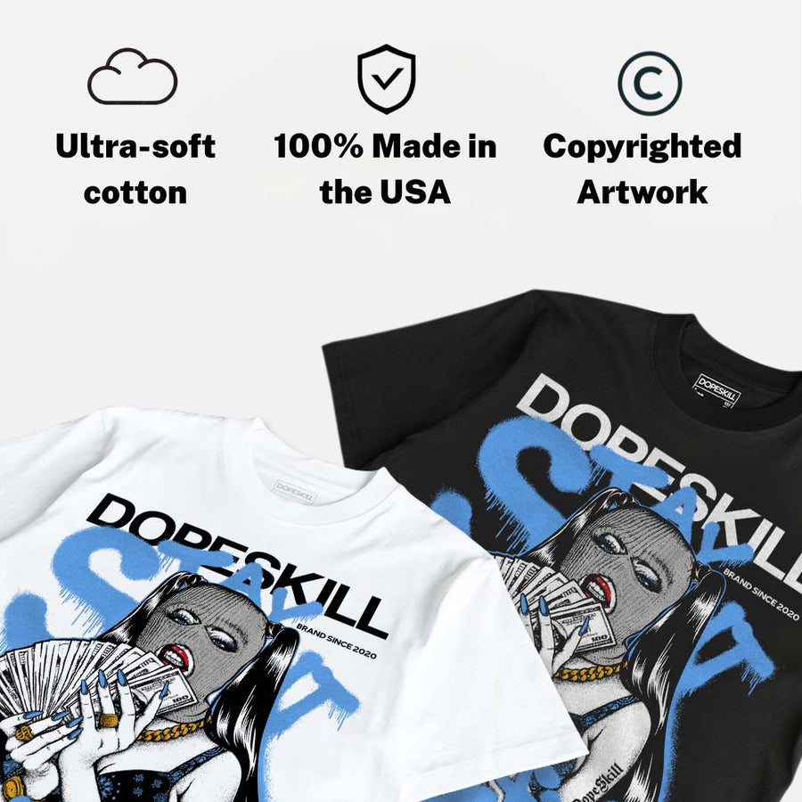 Black University Blue 5s DopeSkill T-Shirt Stay It Busy Graphic
