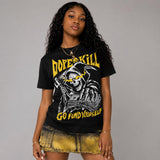Black Tour Yellow AJ 4 Thunder DopeSkill T-Shirt Go Fund Yourself Graphic