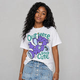 Grape 5s DopeSkill T-Shirt Out Here Being Cute Graphic